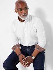 Joe Browns White Contrast Printed Trim Shirt - Image 1 of 6