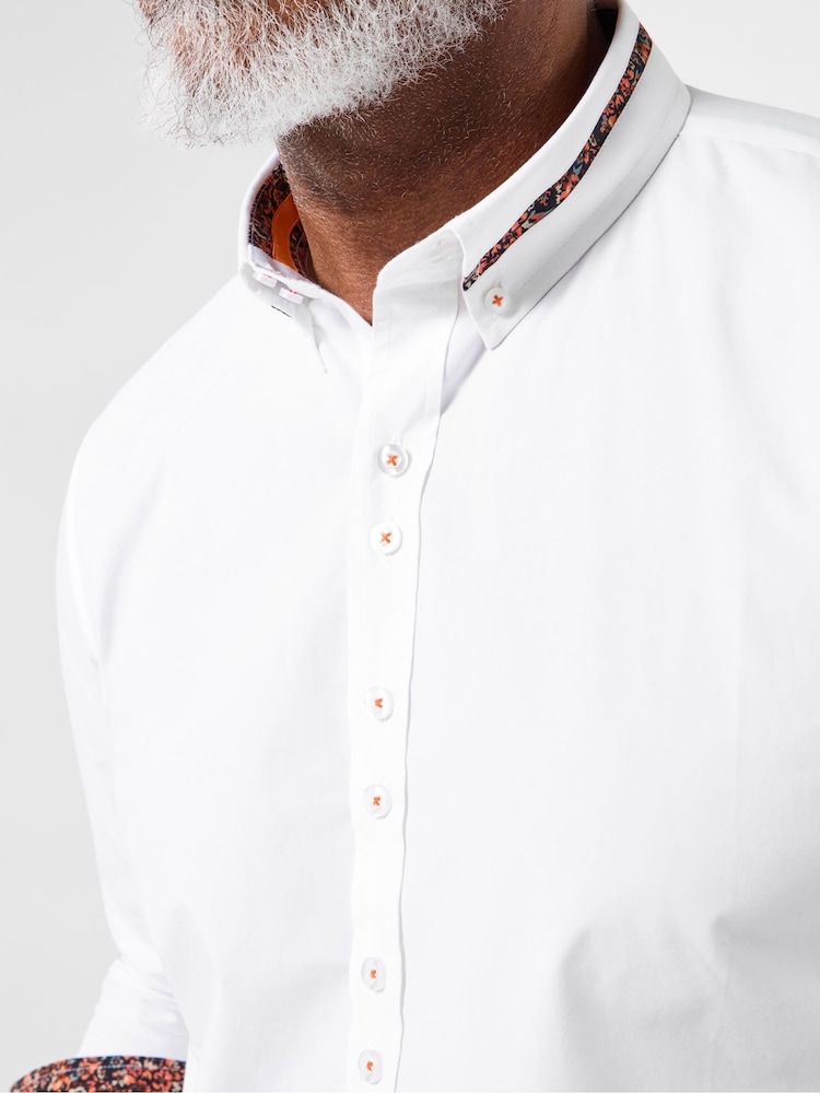Joe Browns White Contrast Printed Trim Shirt - Image 2 of 6
