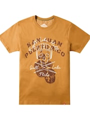Joe Browns Orange Biker Skull Flatlock Stitch T-Shirt - Image 5 of 5