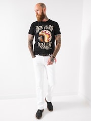 Joe Browns Black Biker Helmet Print T-Shirt - Image 3 of 5