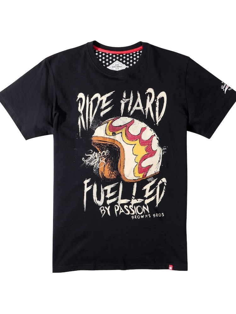 Joe Browns Black Biker Helmet Print T-Shirt - Image 5 of 5