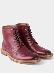 Joe Browns Red Leather Brogue Boots - Image 5 of 6