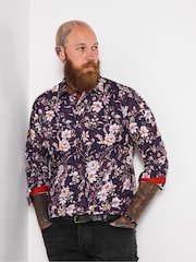 Joe Browns Brown Contrast Trim Floral Shirt - Image 1 of 5