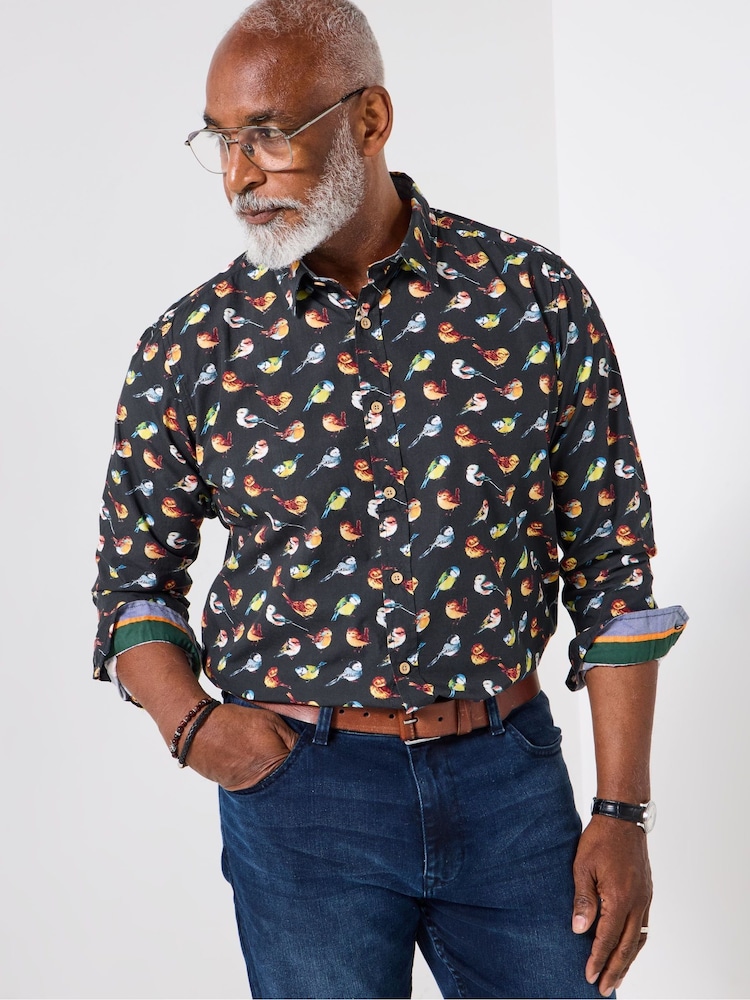 Joe Browns Black Bird Print Shirt - Image 1 of 5