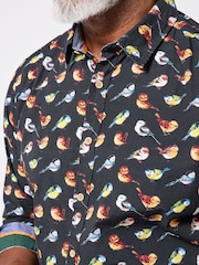 Joe Browns Black Bird Print Shirt - Image 4 of 5