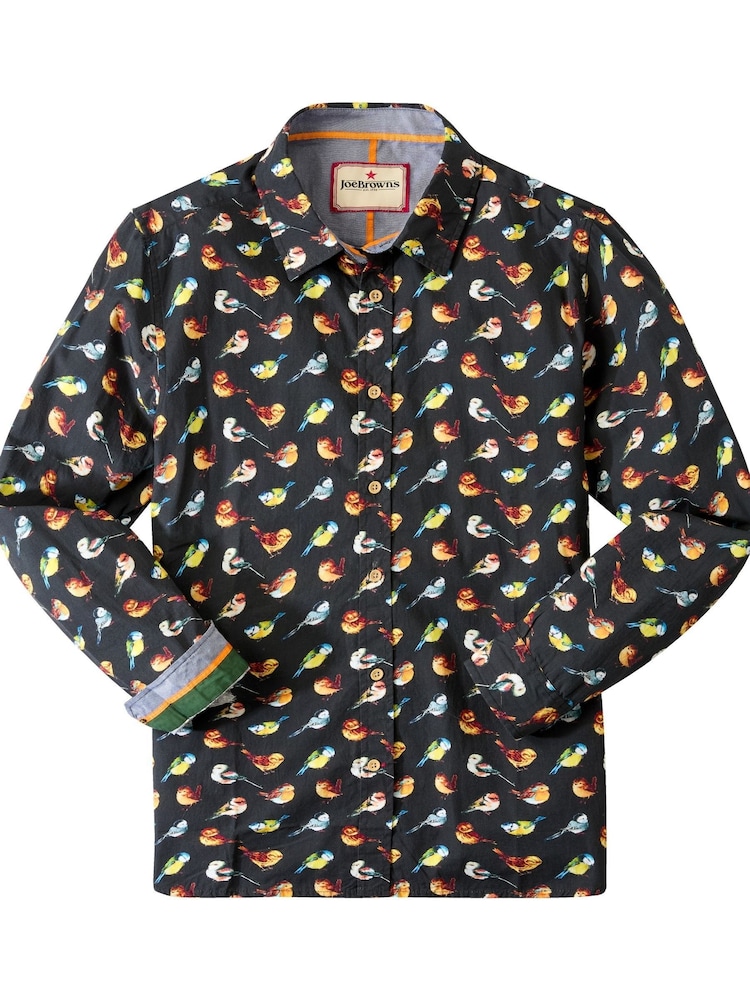 Joe Browns Black Bird Print Shirt - Image 5 of 5