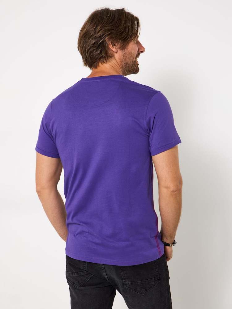 Joe Browns Purple Floral Skull Print T-Shirt - Image 2 of 5