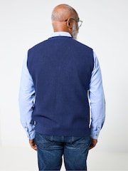 Joe Browns Blue Smart Knit Waistcoat - Image 4 of 5