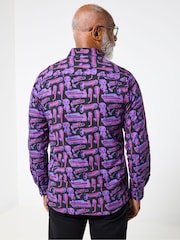 Joe Browns Purple Saxophone Print Shirt - Image 4 of 7