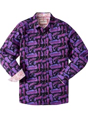 Joe Browns Purple Saxophone Print Shirt - Image 7 of 7