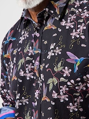 Joe Browns Black Floral Bird Print Shirt - Image 4 of 6