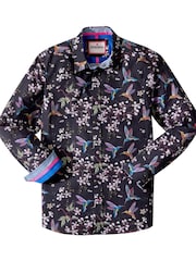 Joe Browns Black Floral Bird Print Shirt - Image 6 of 6