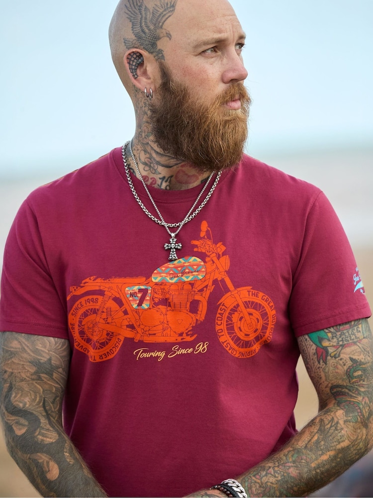 Joe Browns Purple Stylish Crew Neck Biker T-Shirt - Image 1 of 7 Joe Browns Purple Stylish Crew Neck Biker T-Shirt - Image 1 of 7