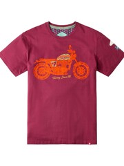 Joe Browns Purple Stylish Crew Neck Biker T-Shirt - Image 7 of 7