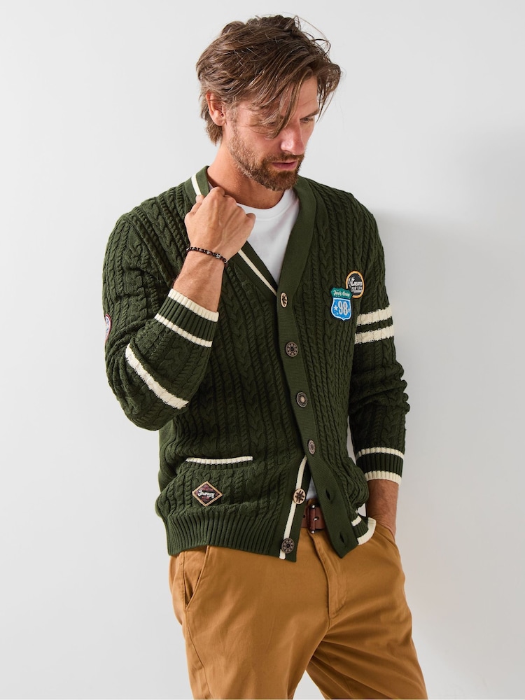 Joe Browns Green Preppy V-Neck Cardigan - Image 2 of 7 Joe Browns Green Preppy V-Neck Cardigan - Image 2 of 7