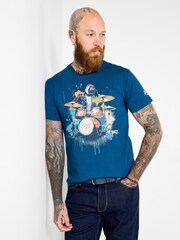 Joe Browns Blue Music Inspired T-Shirt - Image 1 of 5