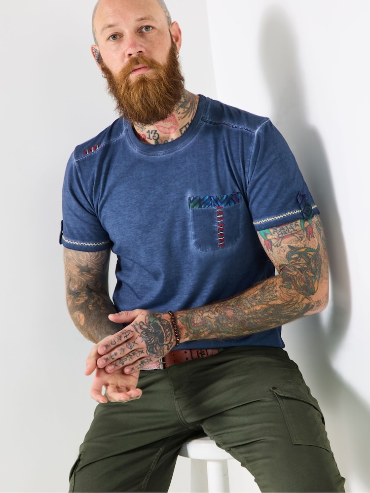Joe Browns Blue Stylish Crew Neck T-Shirt - Image 1 of 6 Joe Browns Blue Stylish Crew Neck T-Shirt - Image 1 of 6