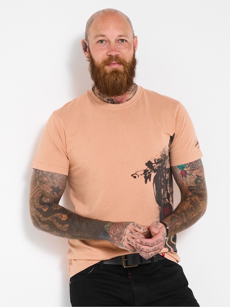 Joe Browns Brown Bold Biker Graphic T-Shirt - Image 1 of 5