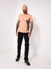Joe Browns Brown Bold Biker Graphic T-Shirt - Image 3 of 5