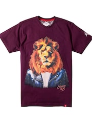 Joe Browns Purple Twin Needle Finish Stylish Graphic T-Shirt - Image 5 of 5