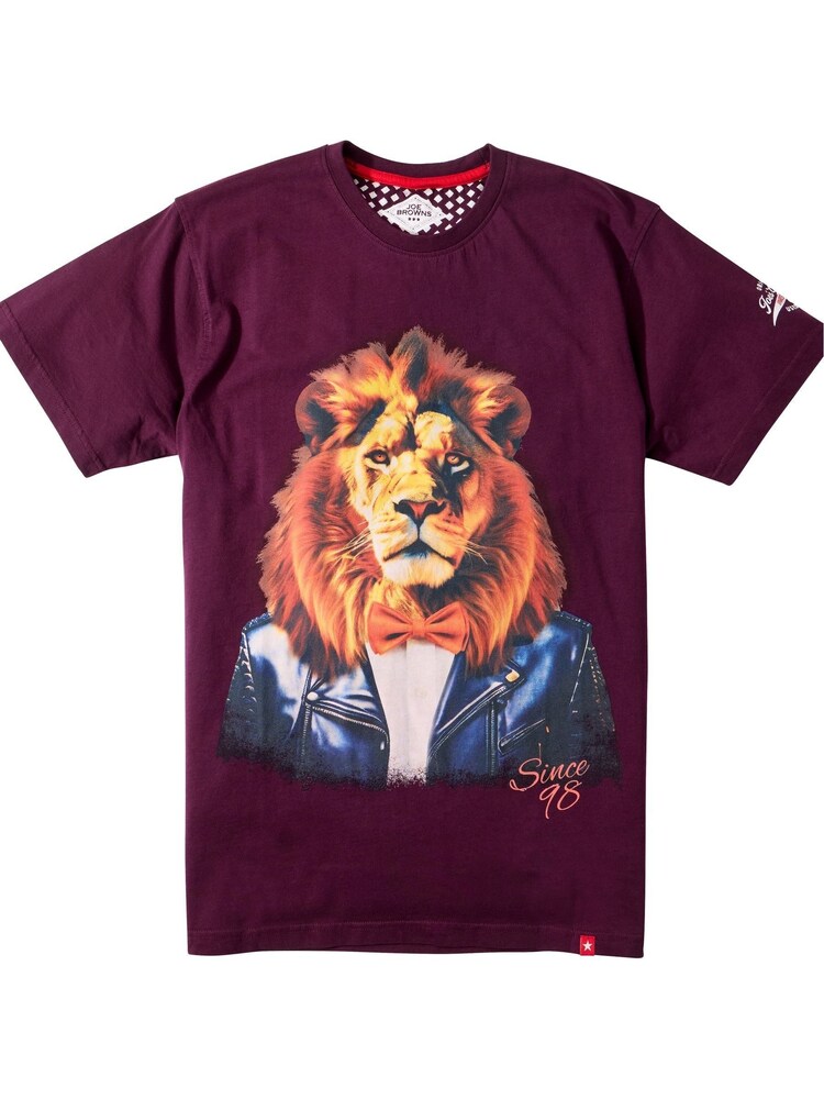 Joe Browns Purple Twin Needle Finish Stylish Graphic T-Shirt - Image 5 of 5