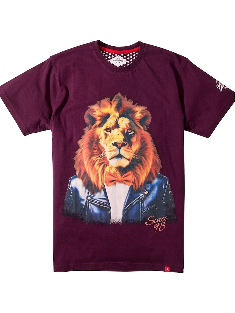 Joe Browns Purple Twin Needle Finish Stylish Graphic T-Shirt - Image 5 of 5 Joe Browns Purple Twin Needle Finish Stylish Graphic T-Shirt - Image 5 of 5