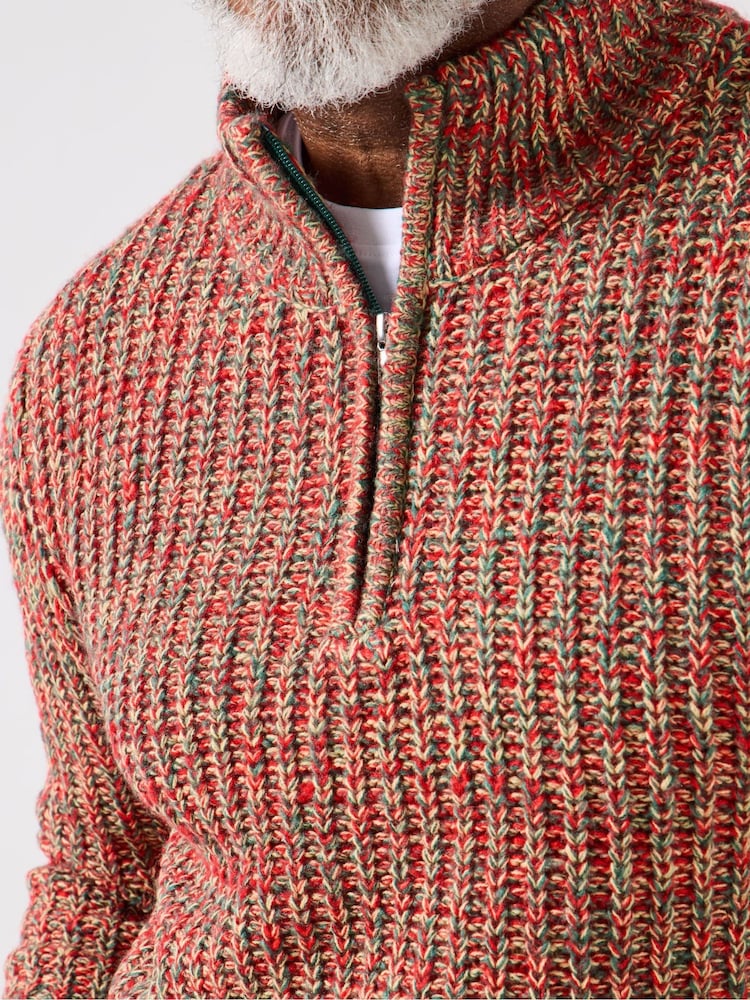 Joe Browns Red Long Sleeve Fisherman Knit Jumper - Image 2 of 5 Joe Browns Red Long Sleeve Fisherman Knit Jumper - Image 2 of 5