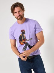 Joe Browns Purple Musician Crew Neck T-Shirt - Image 2 of 6