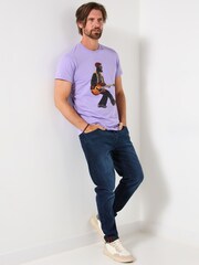 Joe Browns Purple Musician Crew Neck T-Shirt - Image 5 of 6