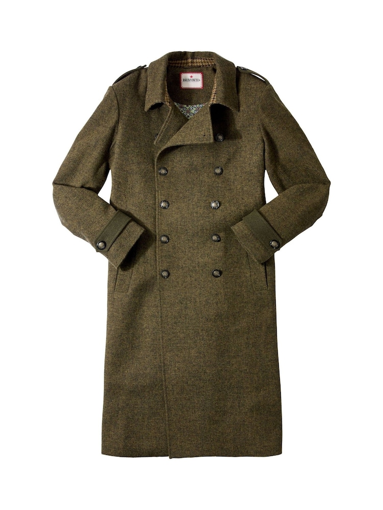 Joe Browns Brown Double-Breasted Epaulette Coat - Image 10 of 10
