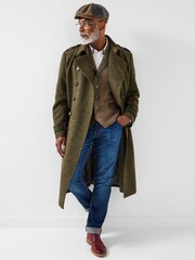 Joe Browns Brown Double-Breasted Epaulette Coat - Image 2 of 10