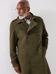 Joe Browns Brown Double-Breasted Epaulette Coat - Image 5 of 10