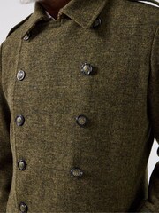 Joe Browns Brown Double-Breasted Epaulette Coat - Image 8 of 10