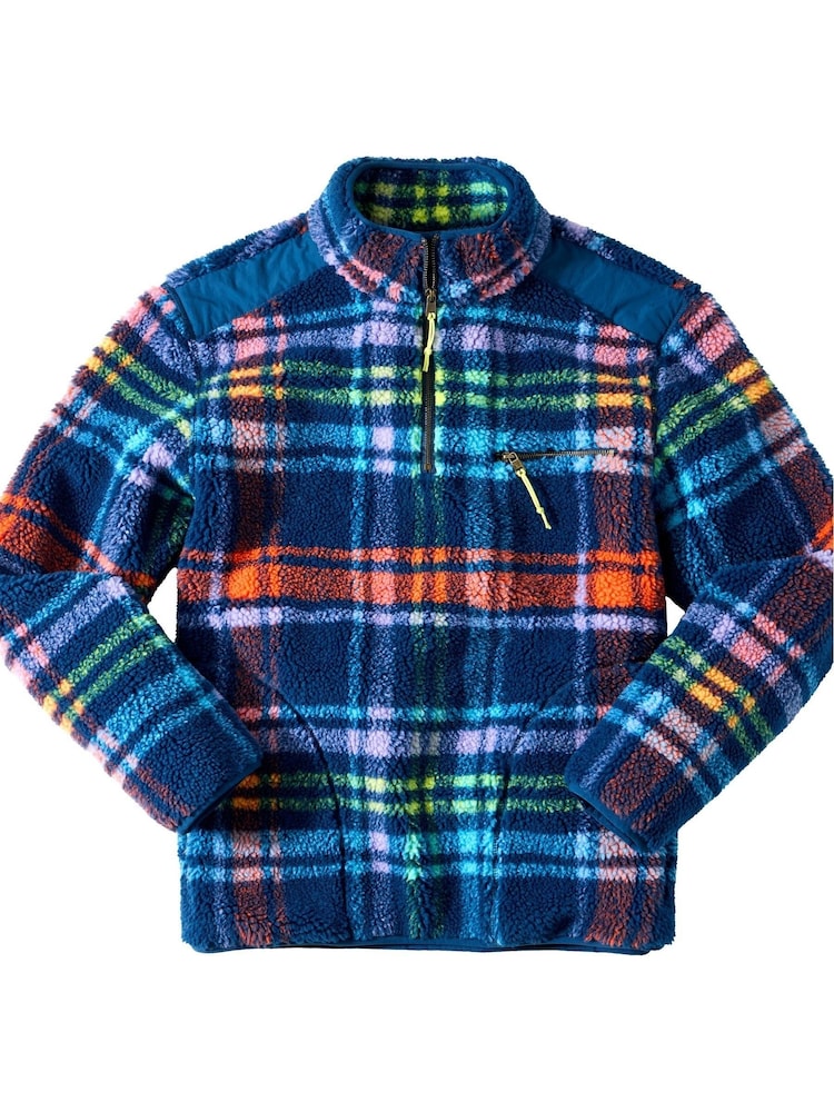 Joe Browns Blue Check Fleece Funnel - Image 8 of 8 Joe Browns Blue Check Fleece Funnel - Image 8 of 8