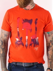Joe Browns Orange Triple Guitar Graphic T-Shirt - Image 3 of 6