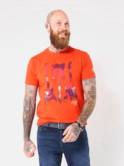 Joe Browns Orange Triple Guitar Graphic T-Shirt - Image 5 of 6