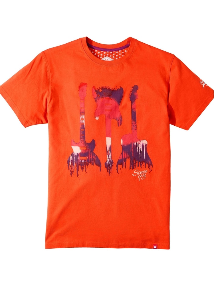 Joe Browns Orange Triple Guitar Graphic T-Shirt - Image 6 of 6
