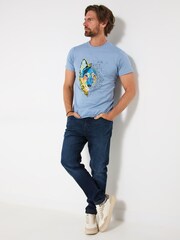 Joe Browns Blue Wolf Contrast Print T-Shirt - Image 3 of 6