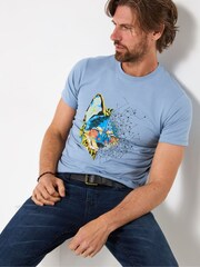 Joe Browns Blue Wolf Contrast Print T-Shirt - Image 4 of 6