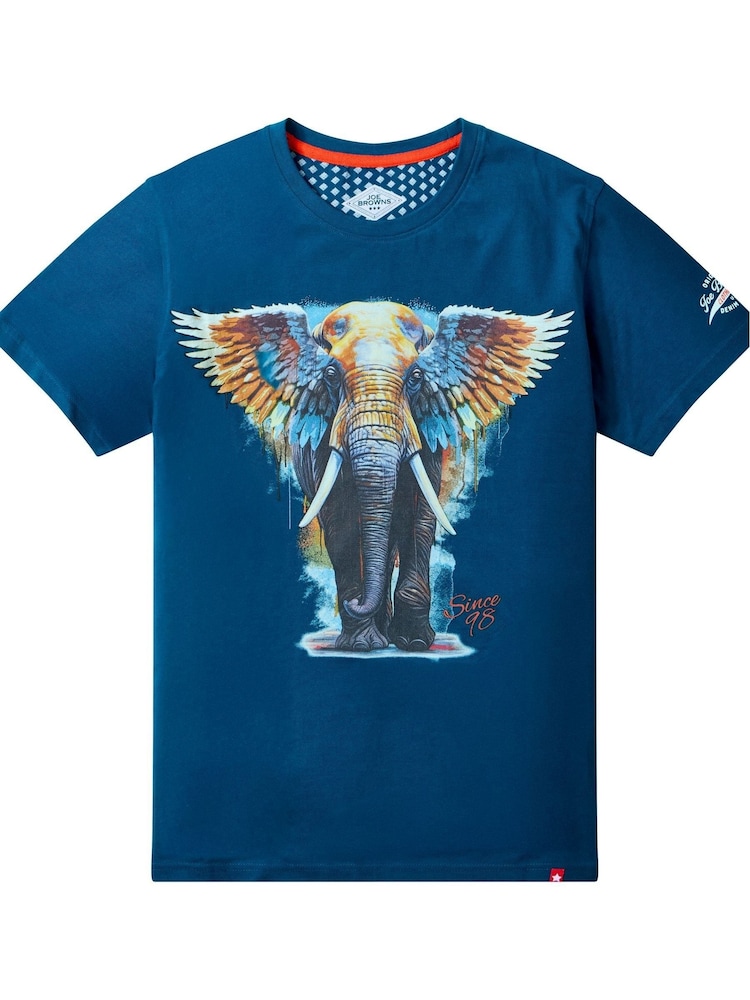 Joe Browns Blue Casual Short Sleeve Graphic T-Shirt - Image 6 of 6