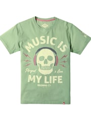 Joe Browns Green Skull Music T-Shirt - Image 7 of 7