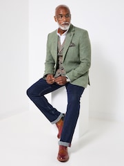 Joe Browns Green Charming Herringbone Blazer - Image 4 of 6