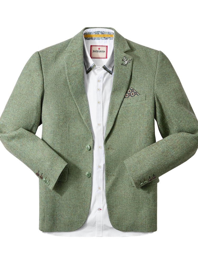 Joe Browns Green Charming Herringbone Blazer - Image 6 of 6