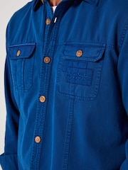 Joe Browns Blue Embroidered Stitch Detail Shirt - Image 6 of 8