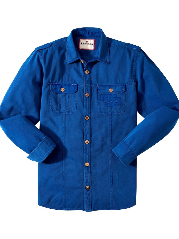 Joe Browns Blue Embroidered Stitch Detail Shirt - Image 8 of 8