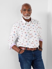 Joe Browns White Dragonfly Print Shirt - Image 3 of 7