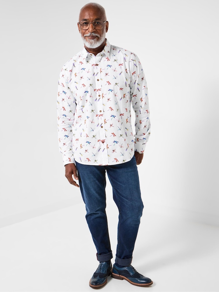 Joe Browns White Dragonfly Print Shirt - Image 7 of 7 Joe Browns White Dragonfly Print Shirt - Image 7 of 7