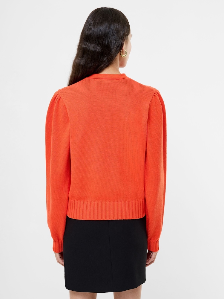 French Connection Orange Varli Long Sleeves Tie Neck Cardigan - Image 2 of 4