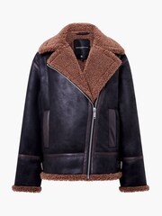 French Connection Black Suedette Zip Up Jacket - Image 4 of 4