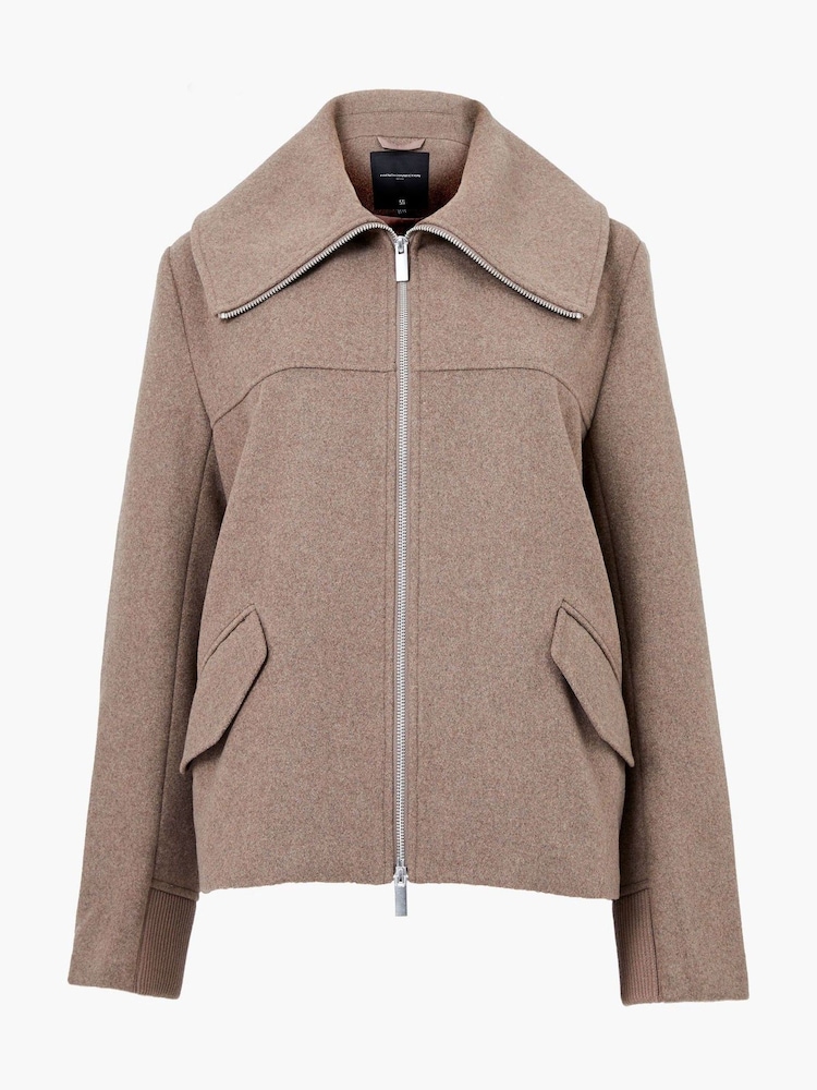 French Connection Natural Devita Wool Collared Coat - Image 4 of 4